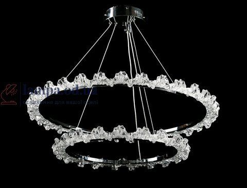 Люстра стельова LED Splendid Ray L115/600+400/2, хром/білий, 2 лампи, регульована висота, сучасний стиль для дому 30432343 фото