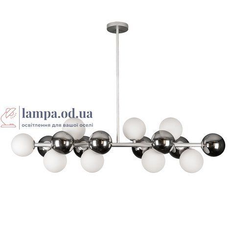 Люстра стельова Levistella 7841020-16 GAB+BKWH (S), метал, 16 плафонів, сріблястий/чорно-білий, сучасний стиль для дому LVS6218 фото