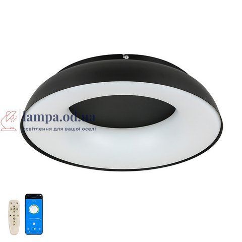 Люстра стельова LED Levistella 797MX6018 (580) BK, три режими світла, чорний метал, сучасний стиль LVS5404 фото