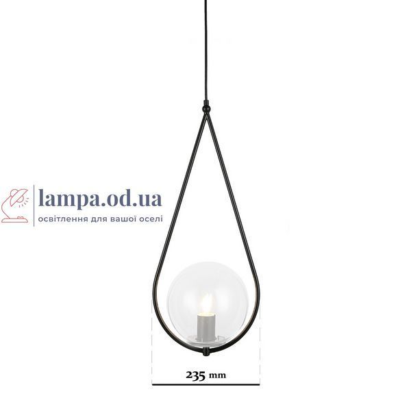 Подвесной светильник Levistella 9163725-1 BK+CL, черный+прозрачный, современный стиль для дома LVS3477 фото