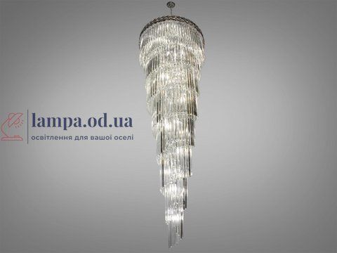Люстра каскадная Diasha 82206/1000xH3500HR 54 E14, серебристая, 430 см, 100 см, современный стиль 82206/1000xH3500HR фото