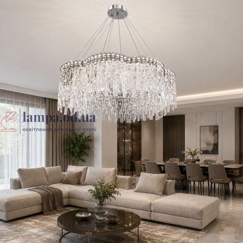 Підвісна світлодіодна кришталева люстра Artlight 8635/800CH, хром, 123 Вт, від 20-30 м&sup2; 8635/800CH фото