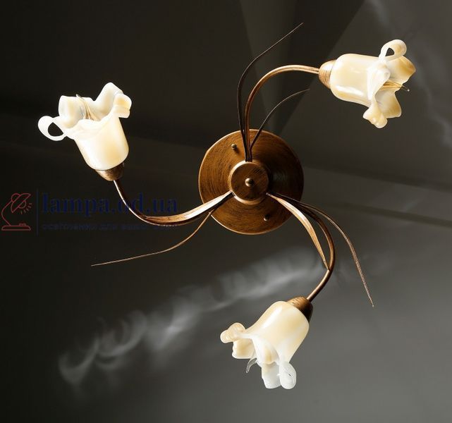 Потолочная люстра Splendid Ray L90807H/3, E14, 3 лампы, 58 см, бронзовая и желтая, стиль для спальни 30212767 фото
