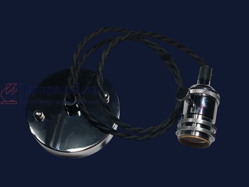 Подвесной светильник Levistella AMP15002-1, E27, хром, черный провод, для гостиной LVS03707 фото