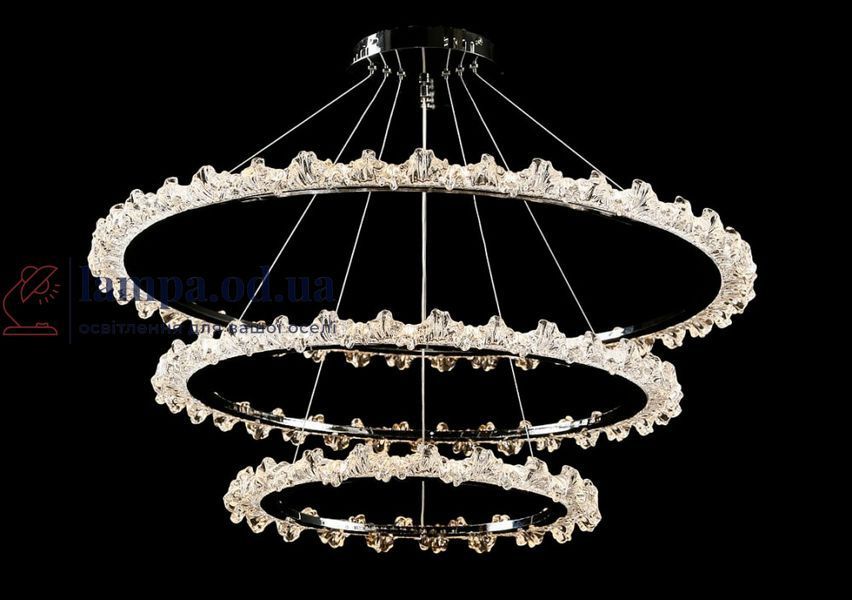 Люстра стельова LED Splendid Ray L115/800+600+400/3, хром, білий, регульована висота, 80 см, сучасний стиль 30432350 фото