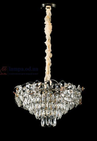 Круглая золотая подвесная люстра с хрустальным декором Splendid Ray L2216/500*H270/9, 50 см на 9 ламп E14 30438233 фото