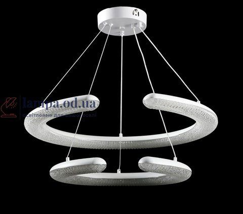 Люстра стельова LED Splendid Ray L110/600+400/2, 2 лампи, білий, регульована висота 30-130 см 30432367 фото