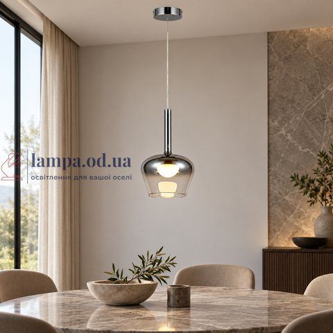 Подвесной светодиодный светильник Levistella 800P3350-1A CH+SM, LED 6 Вт, хром и дымчатое стекло, 3 режима света LVS7146 фото