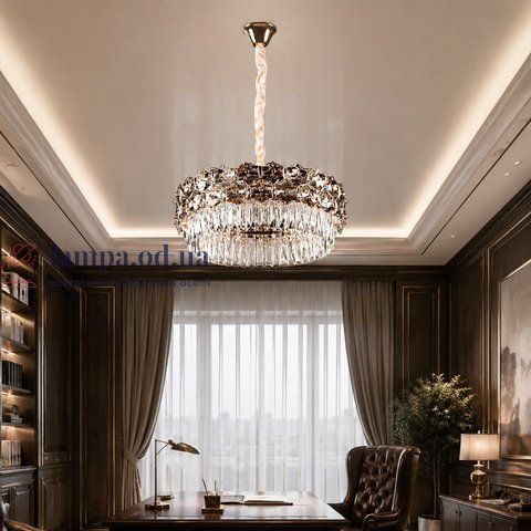 Підвісна кришталева люстра Splendid Ray L5614/500/6 (FGD), золото, коричневий, 6 ламп E14, від 10-18 м&sup2; 30438394 фото