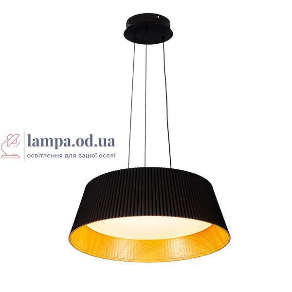Сучасна підвісна LED-люстра Levistella 781P2917 (460) BK+LWD чорна під світле дерево 44W з пультом LVS6562 фото