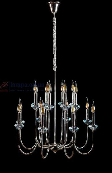 Елегантна люстра зі свічками Splendid Ray L9048/6+6 (silver), хром, 12 ламп E14, діаметр 57 см 30421318 фото