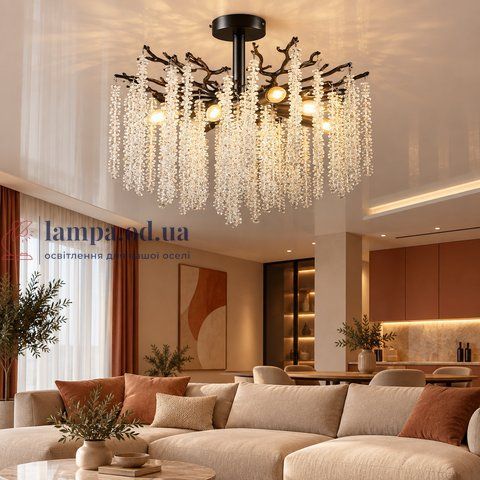 Хрустальная люстра Глициния Splendid Ray LP8078/D600/8 (BK), 8&times;E14, 13-20 м&sup2; 30439852 фото