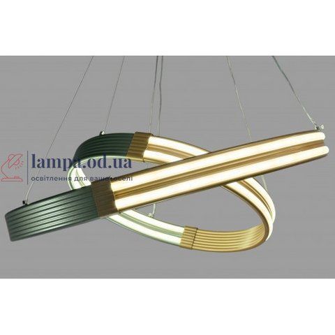 Сучасна люстра Led Linisoln 752-60*40 метал + акрил шампань золото + металево-зелений 1 лампа 752-60*40 Champagne Gol фото