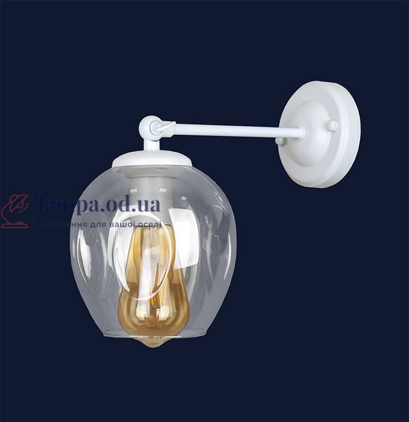 Бра настінне Levistella 756WPR0231F-1 WH+CL, E27, білий метал + прозоре скло, сучасний стиль для дому LVS3374 фото