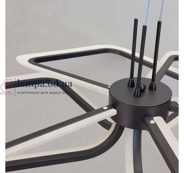 Велика чорна підвісна люстра LED з 5 квадратними рамками Artlight 2406-5DL-BK 2406-5DL-BK фото