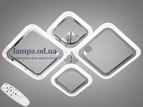 Потолочная люстра LED Diasha A8060/2+2HR 52W, 2860 лм, серебро, современный стиль для коридора, гостиной, спальни A8060/2+2HR фото