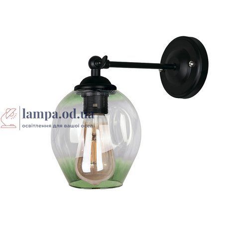 Бра настінне Levistella 756WPR0231F-1 BK+GR, E27, 40W, чорний з зеленим плафоном, сучасний стиль для дому LVS3608 фото