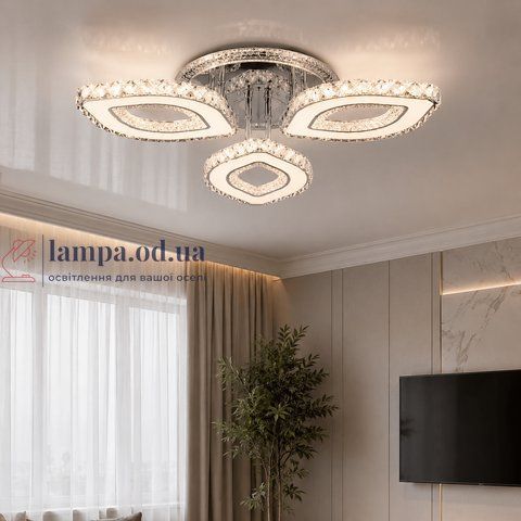 Сучасна світлодіодна люстра Splendid Ray Lk2368/3 LED WT з кришталевим декором і димером 30420645 фото