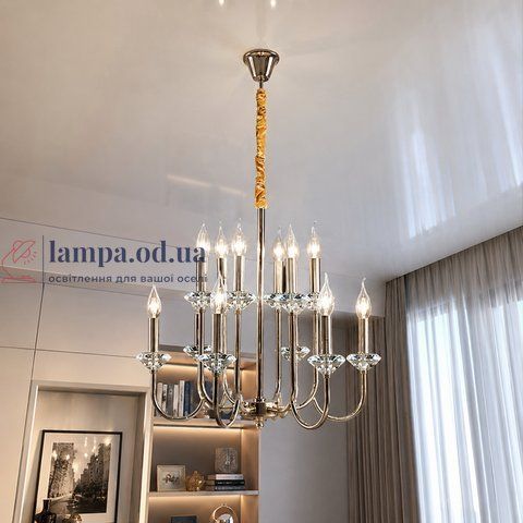 Розкішна люстра зі свічками Splendid Ray L9048/6+6 (SGD), золото, 12 ламп E14, діаметр 57 см 30421349 фото