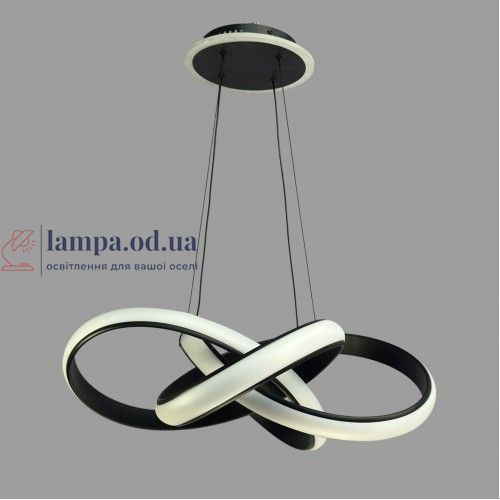 Стильна підвісна LED люстра для вітальні Linisoln 9031-600 BK чорна 215W 60 см 15-25 м2 9031-600 BK фото