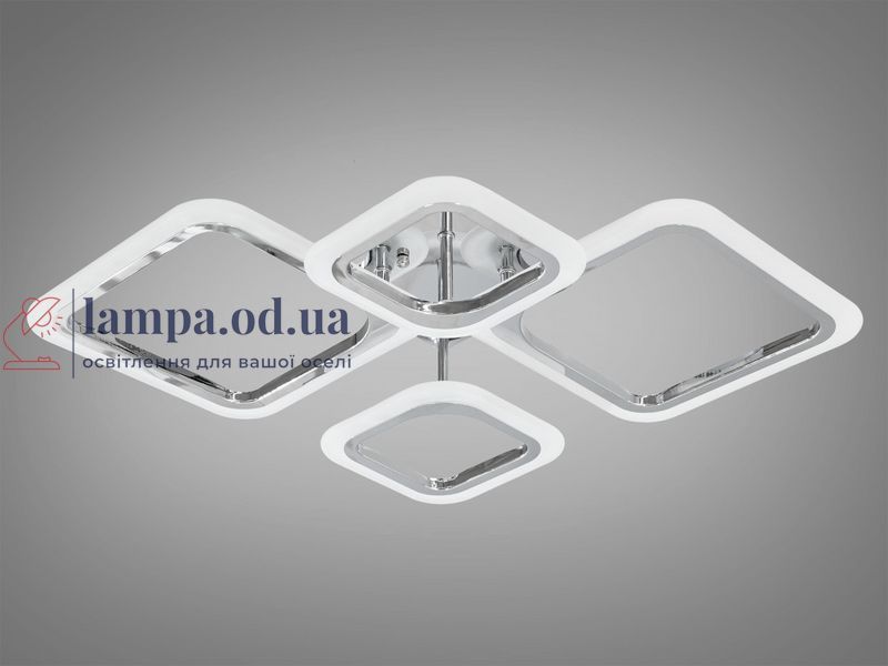 Люстра стельова LED Diasha A8060/2+2HR 52W, 2860 лм, срібло, сучасний стиль для коридору, вітальні, спальні A8060/2+2HR фото