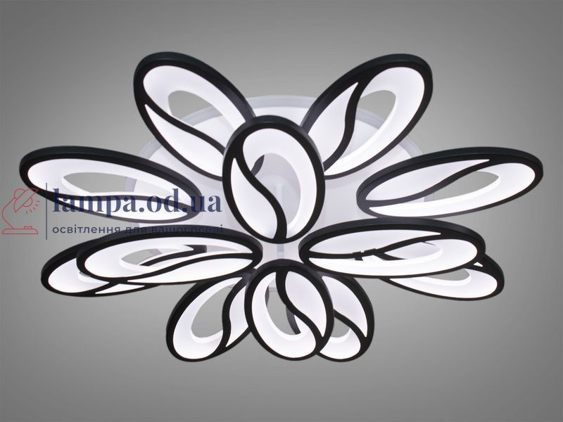 Люстра стельова LED Diasha 8090/8+4BK, 190W, 4100K, чорний метал, сучасний стиль для дому 8090/8+4BK LED 3color d фото