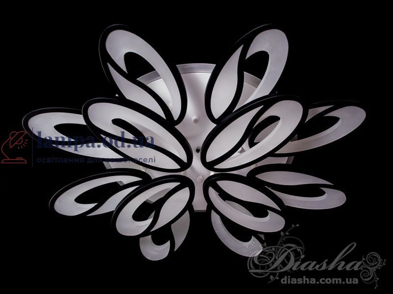 Люстра стельова LED Diasha 8090/8+4BK, 190W, 4100K, чорний метал, сучасний стиль для дому 8090/8+4BK LED 3color d фото