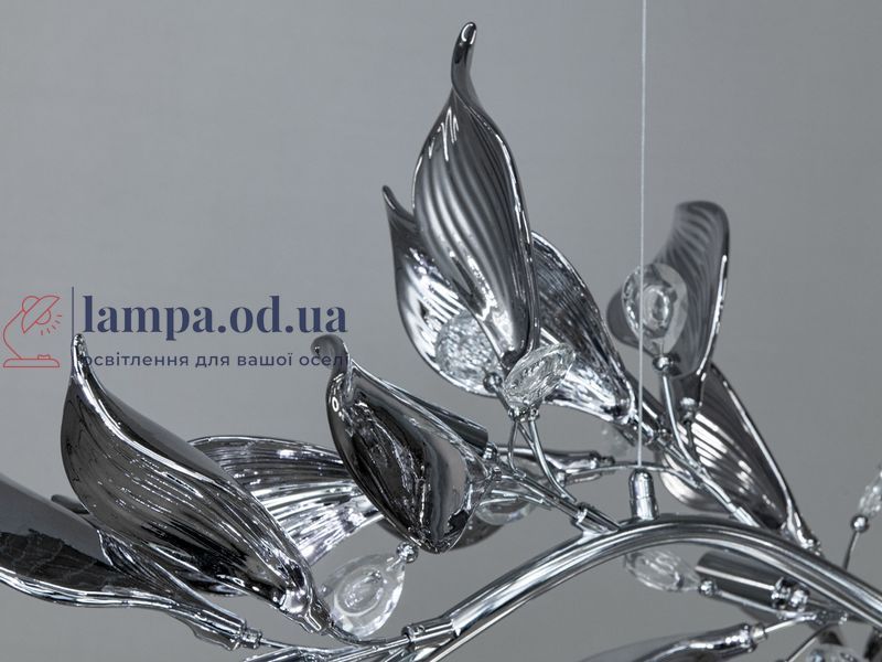 Люстра Diasha 7229-12PL HR 6 ламп E14, хром, 125 см, IP20, стильний дизайн, фарфорові елементи 7229-12PL HR фото