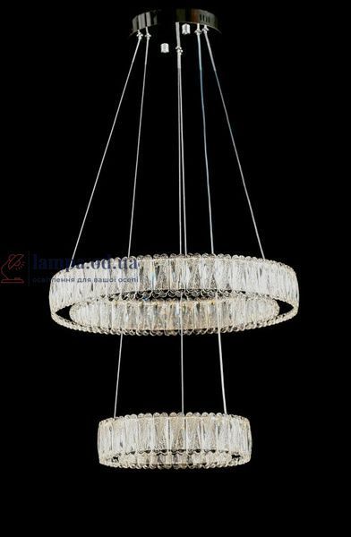 Підвісна світлодіодна люстра Splendid Ray L50804/500+300/2 LED (CH), 2 кільця, пульт, димер, 80 W 30436569 фото