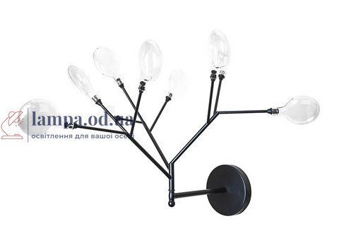 Бра настінне G4 Levistella 756LPR0031-9 BK+CL, 9W, чорний метал, прозоре скло, сучасний стиль LVS3590 фото