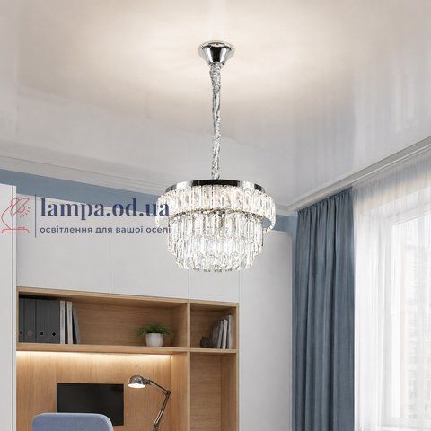Хромована кришталева світлодіодна люстра Splendid Ray L1195/400/4+LED (CR), 40 см на 4 лампи E14 з LED-підсвічуванням 30438622 фото