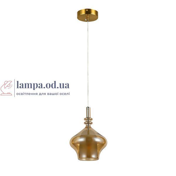 Подвесной стеклянный светильник Levistella 800P3344-1D AB+AM, античная латунь и янтарное стекло, 1 лампа E27 LVS7149 фото