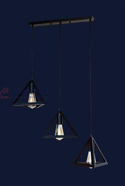 Подвесной светильник Levistella 756PR220F-3 BK (500), E27, черный металл, 3 плафона, стиль лофт LVS03998 фото