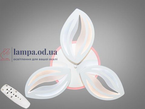 Стельовий світильник LED Diasha 8092/3WH, 65W, 4100K, білий акрил, сучасний стиль з пультом і диммером 8092/3WH LED 3color dim фото