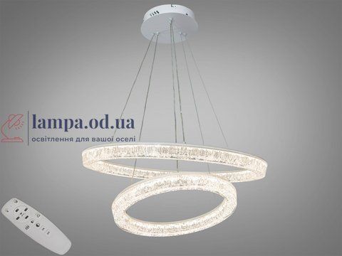 Світлодіодна підвісна люстра Diasha 25108/600+400WH dimmer біла 110 Вт 6050 Лм ПДУ 25108/600+400WH dimmer фото