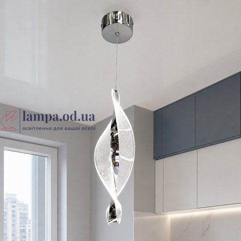 Витой подвесной LED светильник 5053/1CH Artlight из прозрачного оргстекла в цвете хром 5053/1CH фото
