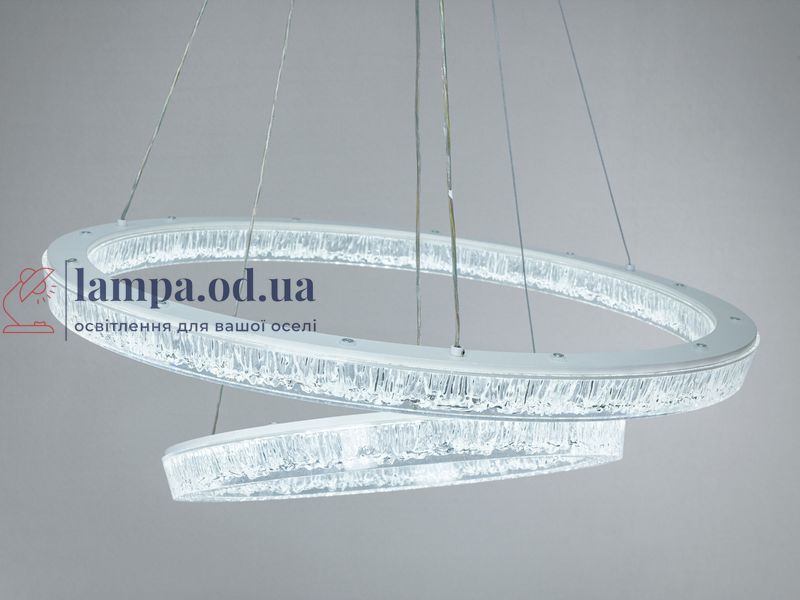 Світлодіодна підвісна люстра Diasha 25108/600+400WH dimmer біла 110 Вт 6050 Лм ПДУ 25108/600+400WH dimmer фото