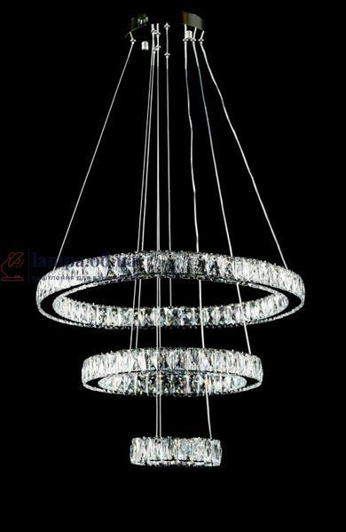 Светодиодная люстра Splendid Ray L87519/60+40+20/3 LED с хрусталем, хром, 100 Вт, с пультом и димером 30436439 фото