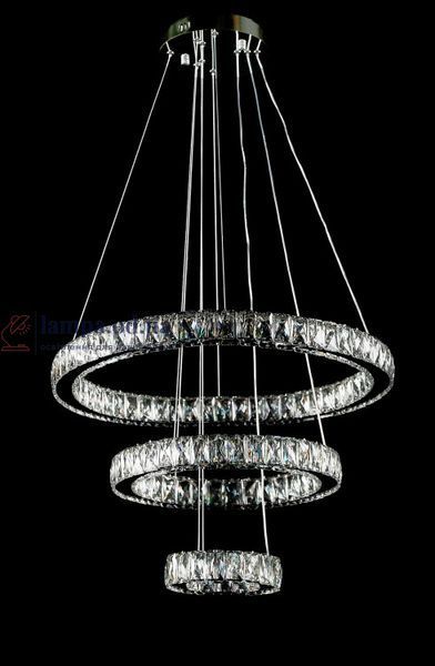 Светодиодная люстра Splendid Ray L87519/60+40+20/3 LED с хрусталем, хром, 100 Вт, с пультом и димером 30436439 фото