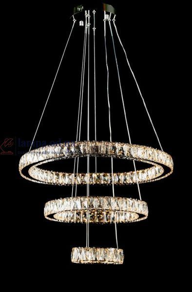 Светодиодная люстра Splendid Ray L87519/60+40+20/3 LED с хрусталем, хром, 100 Вт, с пультом и димером 30436439 фото