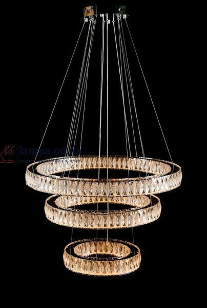 Світлодіодна люстра Splendid Ray L8015/400+600+800/3 LED (CH+Clear) з кришталем, хром, 235 Вт 30436316 фото