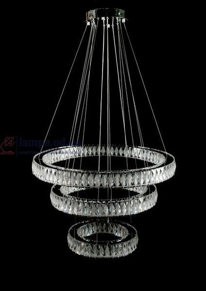 Світлодіодна люстра Splendid Ray L8015/400+600+800/3 LED (CH+Clear) з кришталем, хром, 235 Вт 30436316 фото