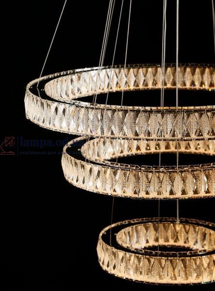 Світлодіодна люстра Splendid Ray L8015/400+600+800/3 LED (CH+Clear) з кришталем, хром, 235 Вт 30436316 фото