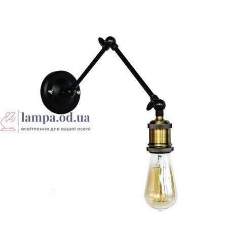 Бра настінне Levistella 752WZ1103-1, E27, 60W, чорний метал, бронзовий патрон, для дому LVS03908 фото