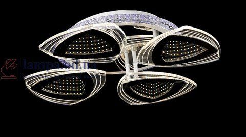 Люстра стельова LED Splendid Ray LK28962/4, 108W, білий, хром, сучасний стиль з пультом, димер 30408371 фото