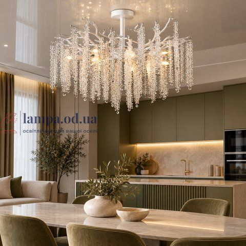 Хрустальная люстра Глициния Splendid Ray LP8078/D800/10 (WT), 10&times;E14, 18-28 м&sup2; 30439838 фото