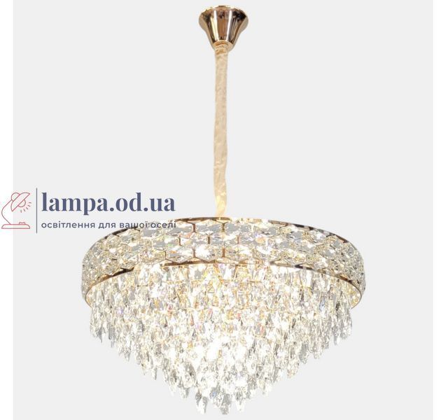 Каскадная золотая люстра с хрустальными подвесками ArtLight 506/600GD, 8xE14, золото, 58 см, 13-20 м&sup2; 506/600GD фото