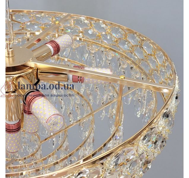 Каскадная золотая люстра с хрустальными подвесками ArtLight 506/600GD, 8xE14, золото, 58 см, 13-20 м&sup2; 506/600GD фото