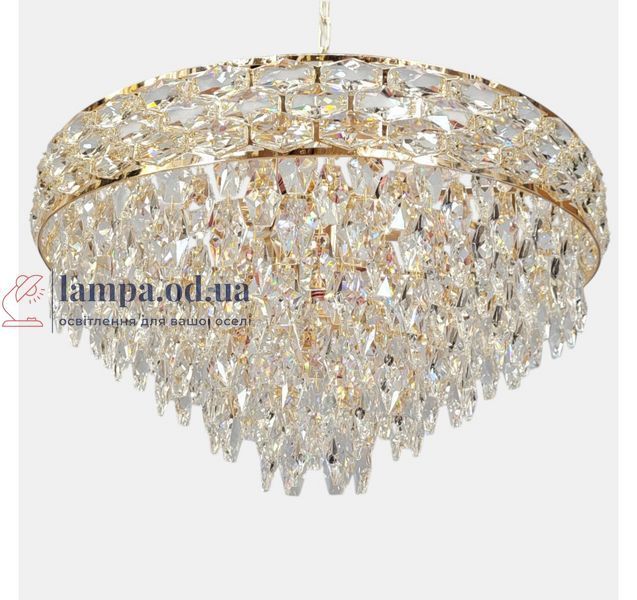 Каскадная золотая люстра с хрустальными подвесками ArtLight 506/600GD, 8xE14, золото, 58 см, 13-20 м&sup2; 506/600GD фото
