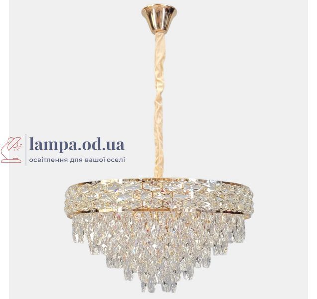 Каскадная золотая люстра с хрустальными подвесками ArtLight 506/600GD, 8xE14, золото, 58 см, 13-20 м&sup2; 506/600GD фото